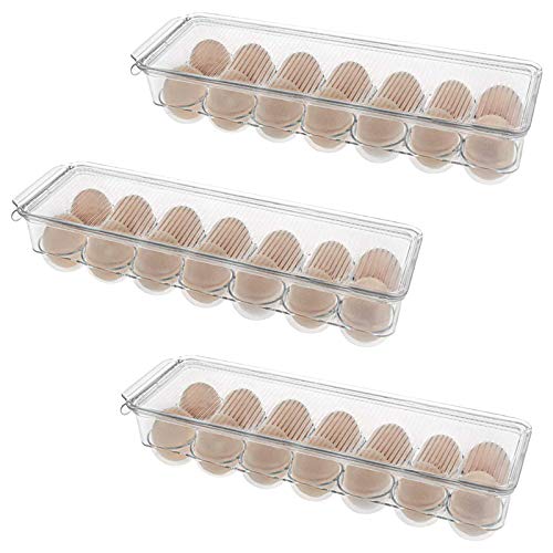 Kühlschrank-Eier-Aufbewahrungsbehälter mit Griff, Polyethylen, stapelbar, Kühlschrank-Ei-Aufbewahrungsbehälter für Kühlschrank