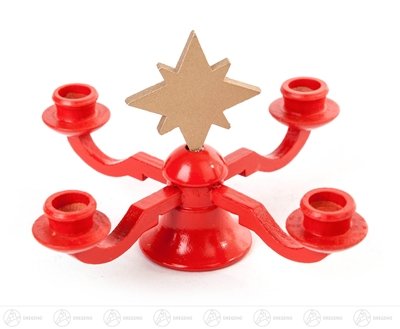 Rudolphs Schatzkiste Spielzeug Mini-Leuchter mit Stern Höhe ca 3,5 cm NEU Erzgebirge Adventsleuchter Kerzenhalter