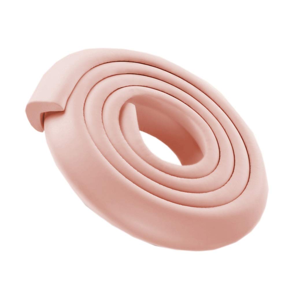 AnSafe Kantenschutz, 2 Meter hochelastische Verschlüsselung Weich, ungiftig und geschmacksneutral mit 4 Meter doppelseitigem Klebeband (Color : Pink, Size : Encryption)