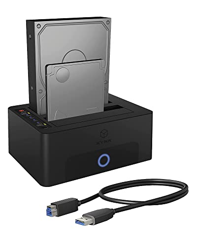 ICY BOX Dual SSD und Festplatten Docking Station USB 3.0, SATA Clone Station, Schwarz