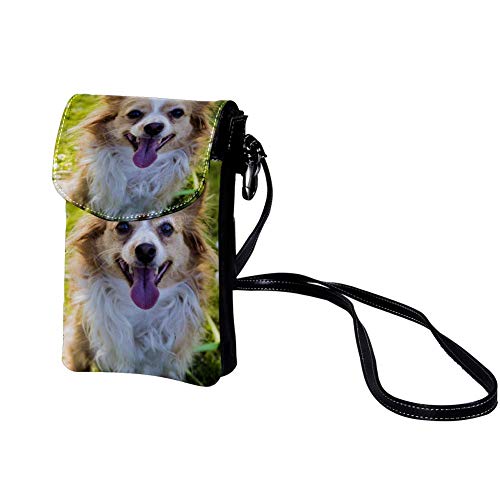 Yuzheng Süßer Hund Hochwertige Leder-Kartentasche Tragbare Geldbörse Leichte Umhängetasche Brieftasche für Frauen, Männer, Kinder