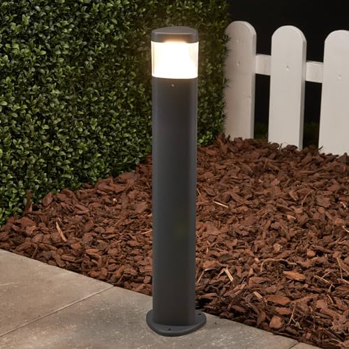 Lucande LED Außenleuchte 'Milou' (spritzwassergeschützt) (Modern) in Schwarz aus Aluminium (1 flammig,) - Wegeleuchte, Pollerleuchte, Wegelampe, Sockelleuchte