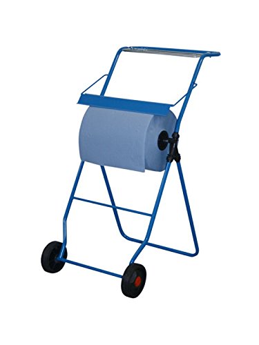 Metzger blauer Putzrollenhalter mit Bodenständer für Putzrollen bis 40 cm Breite