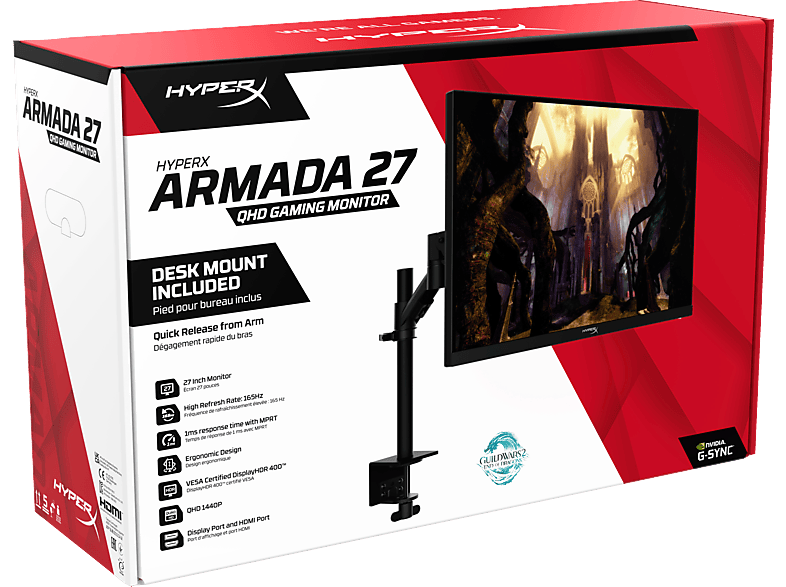 HYPERX Armada 27 Zoll QHD Gaming Monitor (1 ms Reaktionszeit, 165 Hz)