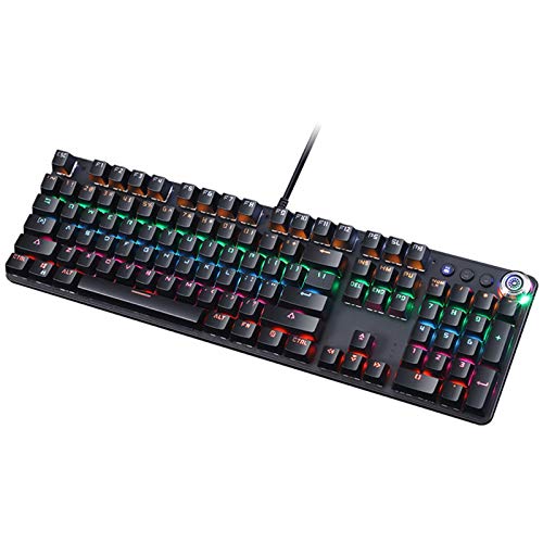 Kabelgebundene Tastatur, blaue Schalter Mechanische Tastatur E-Sports Mixed Light mit Lautstärkeregler