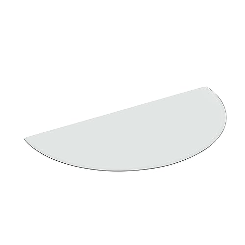 Funkenschutzplatte aus Glas in Halbkreis-Form - Bodenplatte für Kaminofen - Größe: 55 x 90 x 0,6 cm