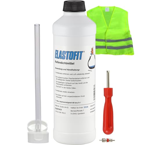 ELASTOFIT Nachfüllpack Pannenset Reifendichtmittel Ersatzflasche für alle PKW 10 Jahre haltbar (500ml Plus)
