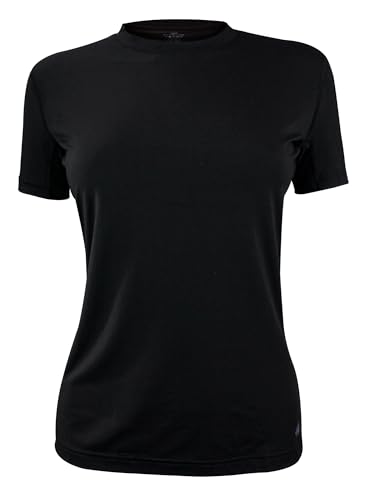 HEAT HOLDERS Damen Thermo T Shirt Kurzarm Warm Outdoor Unterwäsche, Innenfleece Weich Winter Unterhemd (XS, Schwarz)