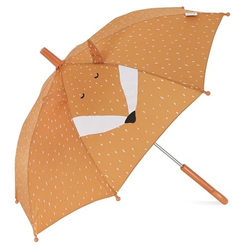 Personalisierter Kinderregenschirm mit Namen, Trixie Fuchs-Design, Ideal für kleine Kinderhände, Stockschirm für Kinder, Kinderfreundliches Öffnen und Schließen, personalisierbar mit Namen