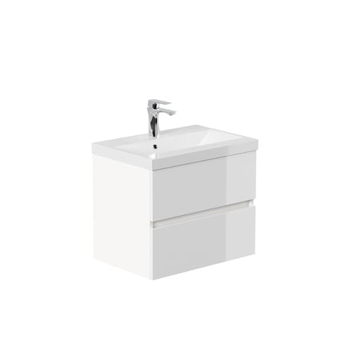 Home Deluxe - Badmöbel - Set - WANGEROOGE Deluxe – Größe: S, Farbe: Weiß, Breite Waschbecken: ca. 60 cm I Badezimmermöbel Waschtisch Waschbecken
