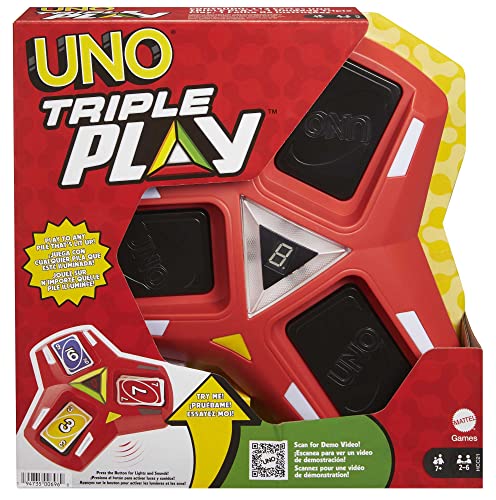 Mattel Games HCC21 - UNO Triple Play Kartenspiel, ab 7 Jahren