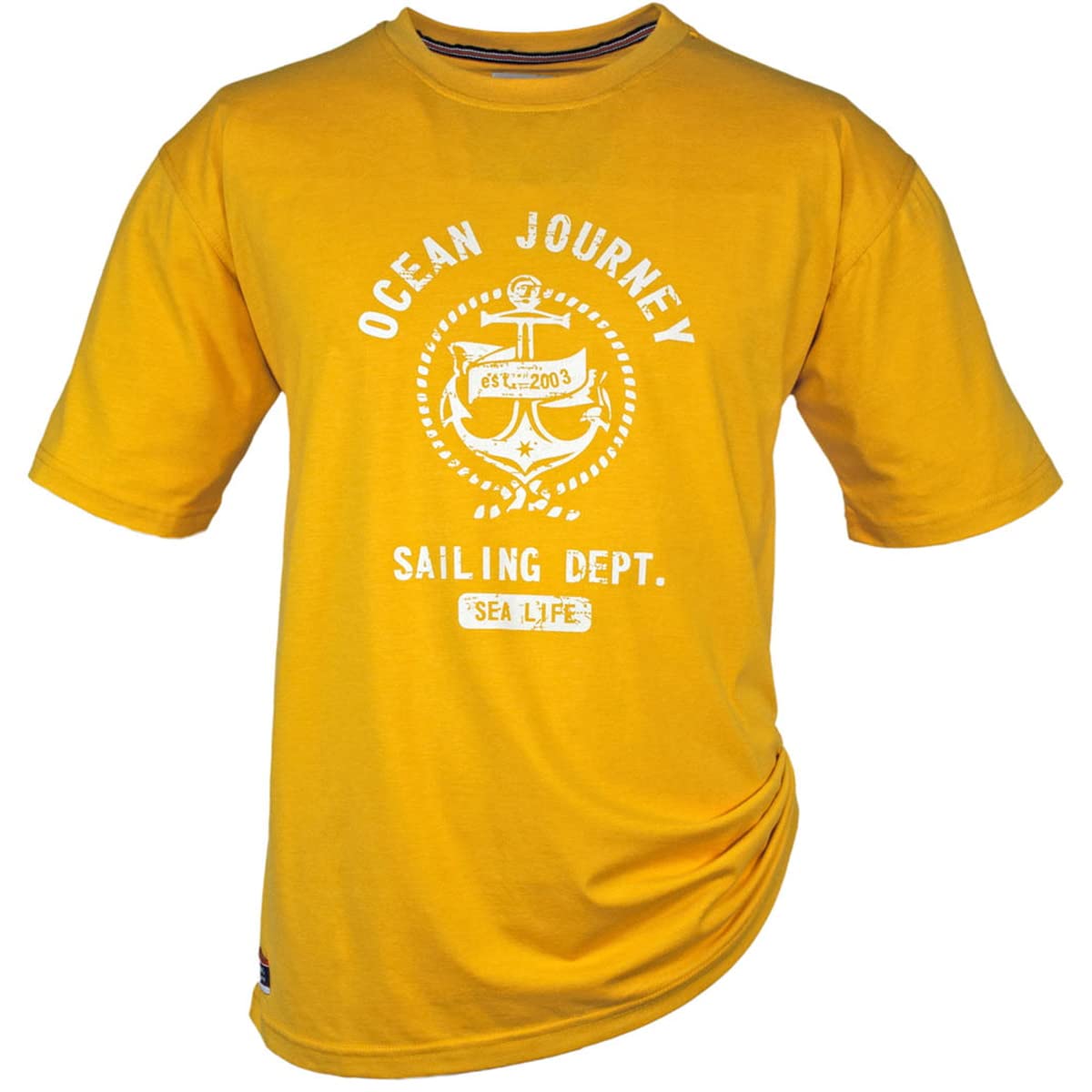Brigg Sailing Herren T-Shirt Übergrößen, Gelb, 10XL