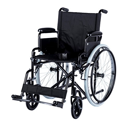 Manueller Rollstuhl "Dynamic" Sitzbreite 46 cm Falt-Rollstuhl faltbar von Romed (schwarz)