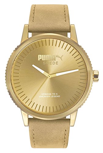 Puma Unisex Erwachsene Analog Quarz Smart Watch Armbanduhr mit Leder Armband PU104101009