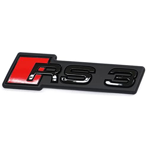 Audi 8Y0853736AT94 Schriftzug RS3 Kühlergrill Clip Emblem Logo Plakette, schwarz/rot
