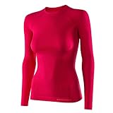 Brubeck® Active Wool Damen Langarm-Shirt (41% Merino-Wolle Anti-allergisch Antibakteriell) (Raspberry, XL)