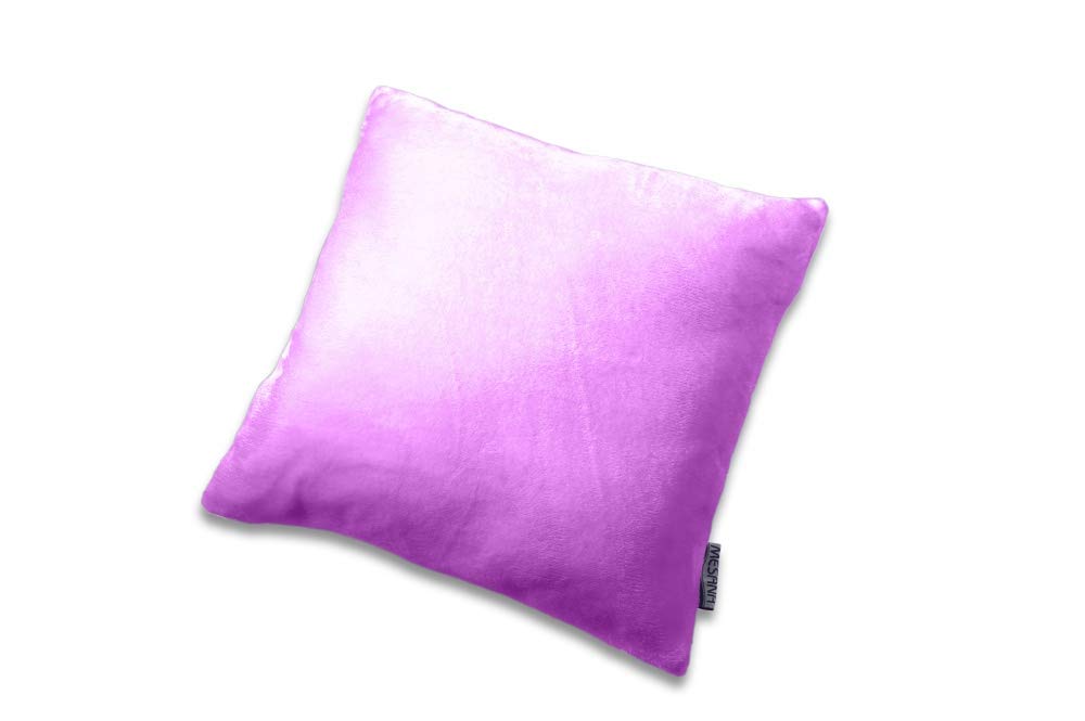 MESANA Kissen Zierkissen Bella violett mit Reißverschluss Polyester Microfaser-Nicky Plüsch 40x40cm Kuschelkissen Kopfkissen Sofakissen