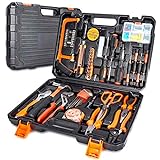 102-Teiliges Werkzeugkoffer Premium Universal Werkzeugkasten, Haushalts-Werzeug Set mit eine Vielzahl von Werkzeugen