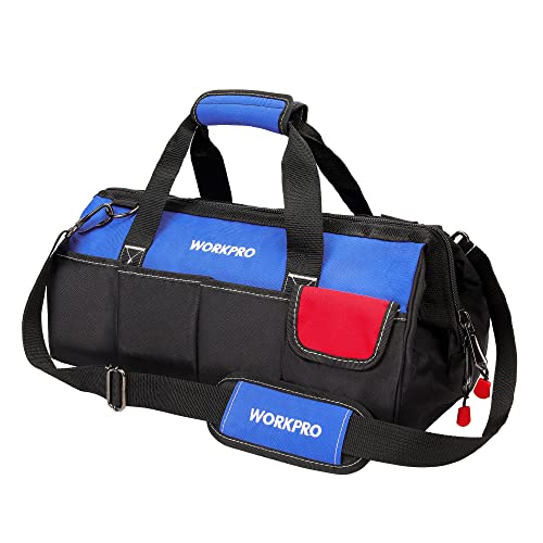 WORKPRO Werkzeugtasche 45cm verstellbarer Schultergurt Nylon Robuste Kompakte Tasche für Werkzeuge