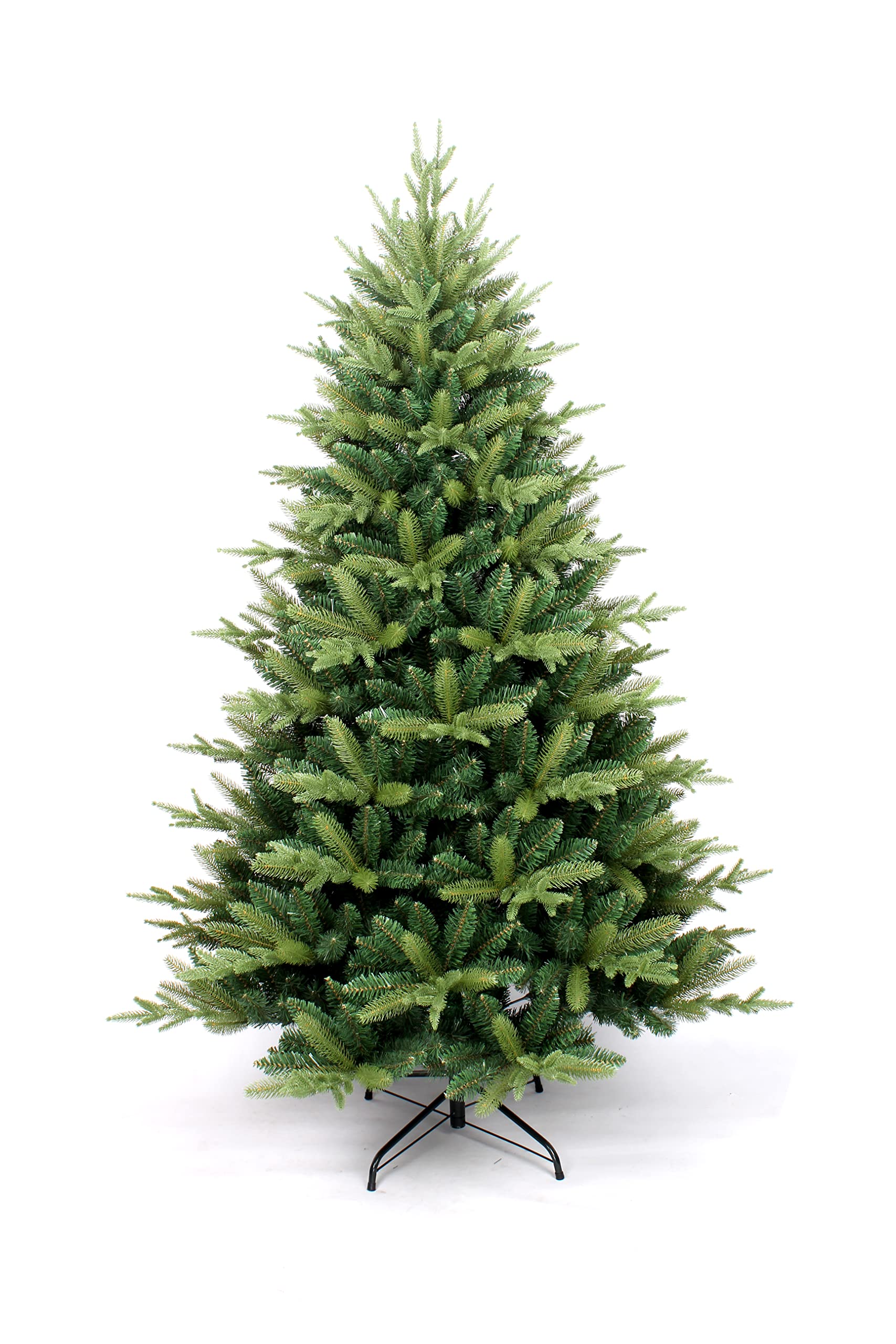 SHATCHI Künstlicher Weihnachtsbaum Virginia Fichte, 1,8 m, mit 1034 Spitzen und Metallständer, Scharnier-Zweige, Weihnachten, Feiertage, Festliche Heimdekorationen, PVC