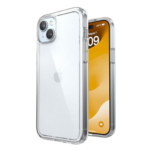 Speck Klare iPhone 15 Plus Hülle - Schlank, MagSafe kompatibel, Fallschutz - für iPhone 15 Plus & iPhone 14 Plus - Kratzfest, Anti-Vergilbung, 6,7 Zoll Handyhülle - GemShell Clear