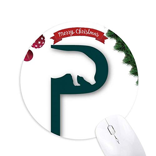 Pig Nose Movement Silhouette Round Rubber Mouse Pad Weihnachtsbaum Mat
