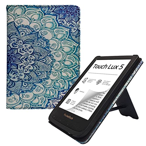 BUHUOJIANGWU E-Book-Schutzhülle Standtasche für Pocketbook Color/Tonch HD 3/Touch Lux 5/4/Basic Lux 2 (PB606/616/627/628/632/633) Mit Sleep/Wake/Handschlaufe E-Book-Fälle
