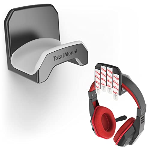TotalMount Universal 0430 zum kleben Headset Halterung Wandhalterung TPU, Kopfhörer Haken, Multifunktional Aufhänger an Schreibtisch, Wand Schwarz