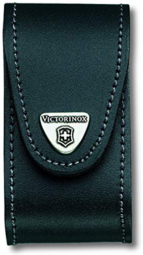 Victorinox Taschenmesser-Zubehör Gürteletui, Leder, mit Klettverschluss, Aufbewahrung für grosse Taschenmesser, Schwarz