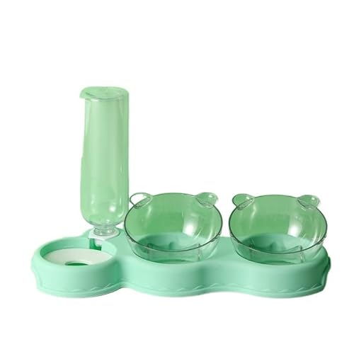 Hundenapf Pet Cat Bowl Automatischer Futternapf for Hunde und Katzen mit Tränke Futternapf Hund (Color : New Green)