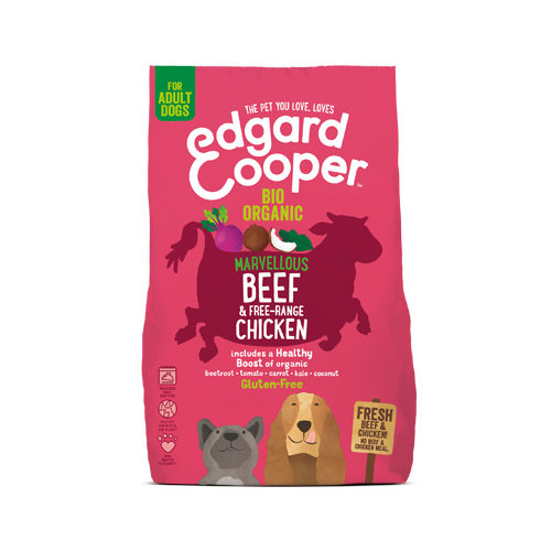 Edgard & Cooper Hundefutter Trocken Bio 100% Adult Glutenfrei 7kg Rind & Huhn mit viel frischem Fleisch, schmackhafte und ausgewogene Premiumnahrung, qualitativ hochwertigen Proteine