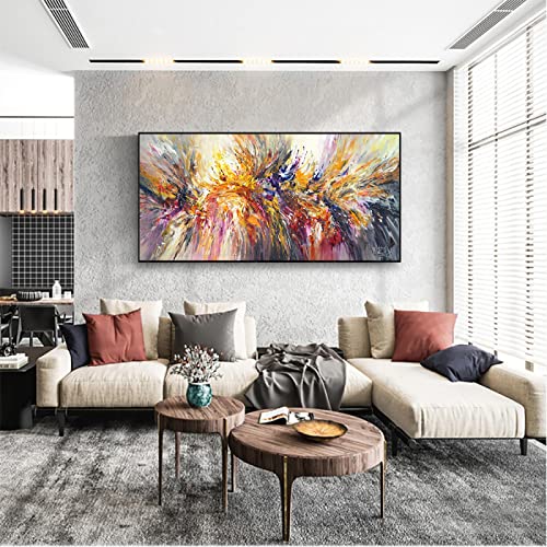HSFFBHFBH Art Abstract Colorful Pictures Canvas Painting Bloom Flower Poster Prints Wall Art Living Room Home Dekorative Gemälde 90x180cm(35x71inch) with Black Frame