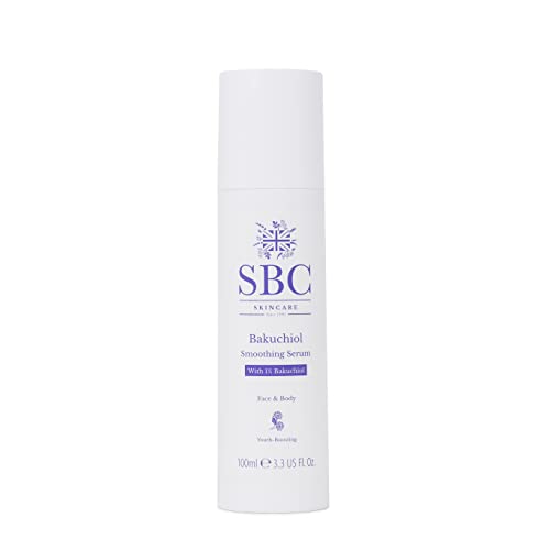 SBC Skincare Bakuchiol Anti-Falten-Serum für Damen mit Bakuchiol, 100 ml, hilft bei der Reduzierung von Linien, glättet den Hautton, Gesichtsserum – Bakuchiol Smoothing Serum