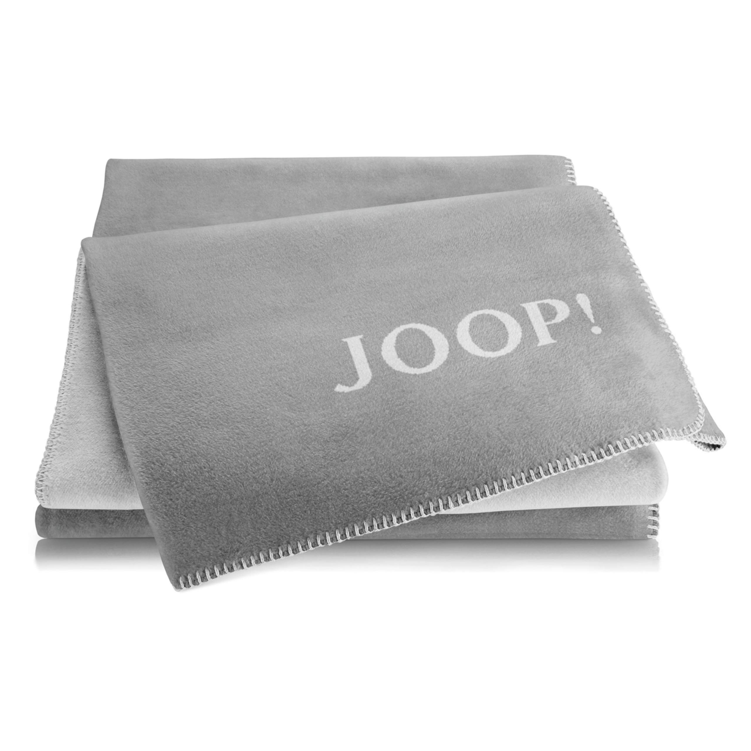 Joop! Plaid Decke Uni Doubleface Graphit-Rauch Baumwolle/Dralon, Maße: 200cm x 150cm, 564382