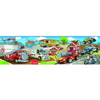 papermoon Vlies- Fototapete Digitaldruck 350 x 100 cm, Kids Cars Panorama