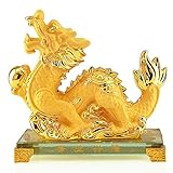 Benfa Chinesisches Zodiac Zwölf Tiere 2019 Neujahr Golden Resin Collecable Figurines Car oder Table Decor Statue,Dragon