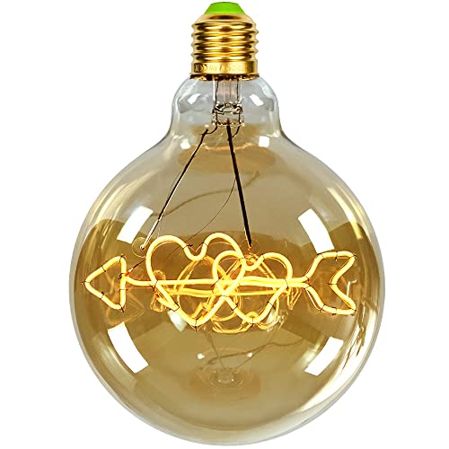 TIANFAN Vintage LED-Lampen Big Globe G125 4W 220 / 240V Alphabete Spezielle dekorative Glühbirne Super Yellow Warm (Arrow)