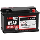 LANGZEIT Autobatterie EFB Batterie Start-Stop Starterbatterie (85Ah 12V)