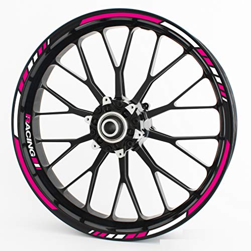 Felgenrandaufkleber RS - Komplettset für 15" 16" 17" 18" 19" - Farbe & Design wählbar - Pink, Design 1