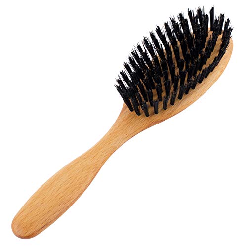 Redecker Haarbürste für kurzes bis mittellanges Haar geöltes Buchenholz harte, schwarze Wildschweinborste 7 Reihen Größe: 20,5 cm