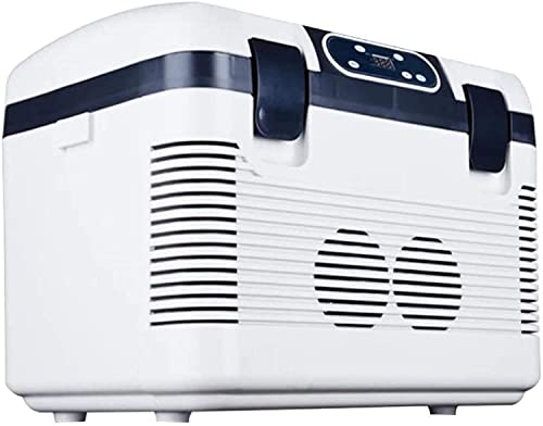 FBITE Elektrische Kühlbox 19L Dual-Core-Autokühlschrank Wohnheim gekühlter Kfz-Autokühler und -wärmer 17,71 * 12,59 * 13,38 Zoll Gleichstrom-Minikühlschrank