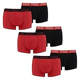 PUMA Herren Shortboxer Unterhosen Trunks 100000884 6er Pack, Wäschegröße:XL, Artikel:-002 red/Black