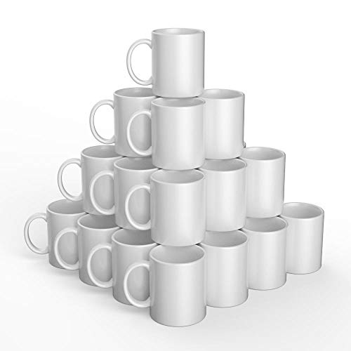 Cricut Ceramic Coffee Mug - Sublimation Blank - White - 12 oz/340 ml (36 Pack Bulk Bundle)
