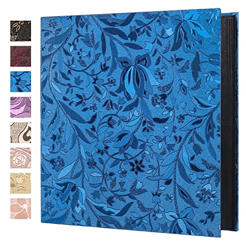 RECUTMS Fotoalbum, 10 x 15 cm, für 600 Fotos, Kunstledereinband, großes Hochzeitsfotobücher, schwarze Seiten, horizontale und vertikale Stammbuch (blaues S-Blatt)