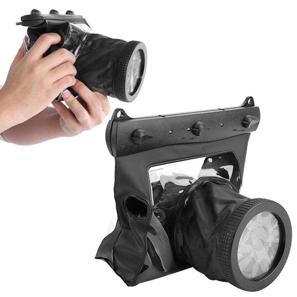 Unterwassergehäuse 20M für Canon Nikon DSLR Kameras(Schwarz)