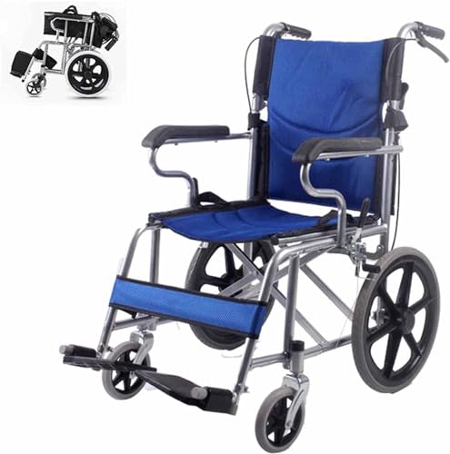Ultraleichter Rollstuhl Faltbar Leicht Reiserollstuhl, Einstellbares Fußstützen, Faltbarer Rollstuhl für die Wohnung, Belastbarkeit 100 kg (Color : A)