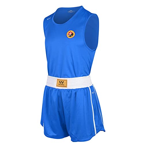 Wesing Wushu Sanda Anzug Sanshou Uniform Competetion Training Sanda Bekleidung Set - Größe S - blau
