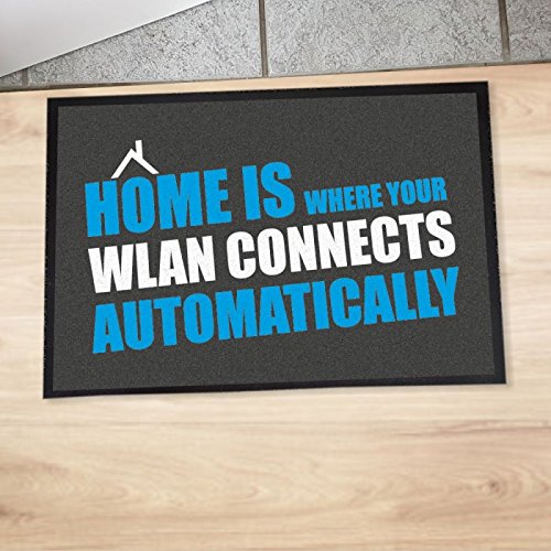 4you Design Fußmatte -Home is Where Your WLAN Connects Automatically- 40x60cm, Innenbereich, Außenbereich, Schmutzfangmatte