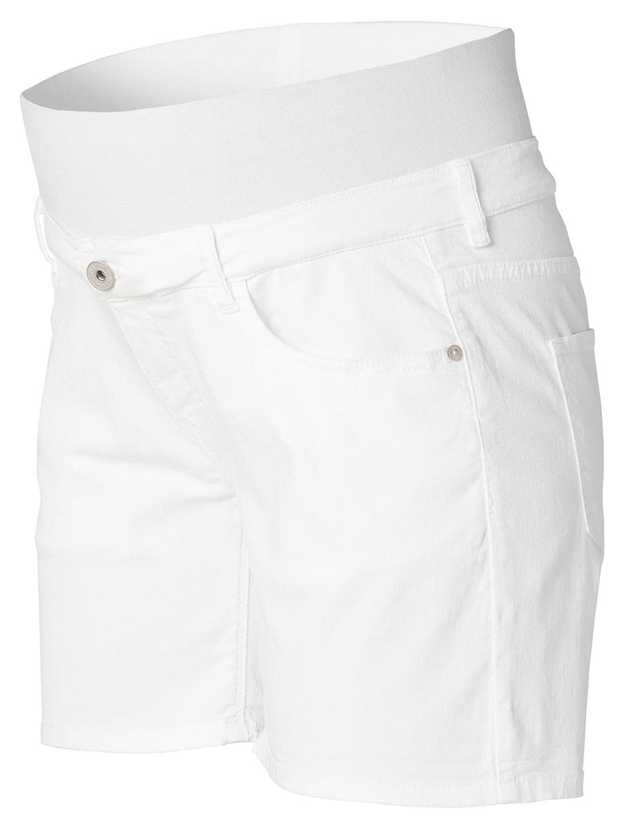 Kurze Jeans Umstandsshorts/Umstandshose Bauchband Umstandsmode/Shorts Denim (46, White Denim)