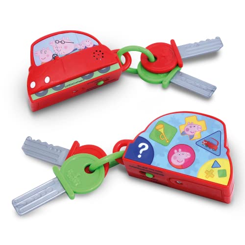 Peppa Pig PP16 Peppa's Touch & Learn Schlüsselanhänger für Kinder – interaktives Lernen & Entwicklung des Kindes, Erkennung von Farben und Formen, Koordination und Kommunikation – mit lustigen